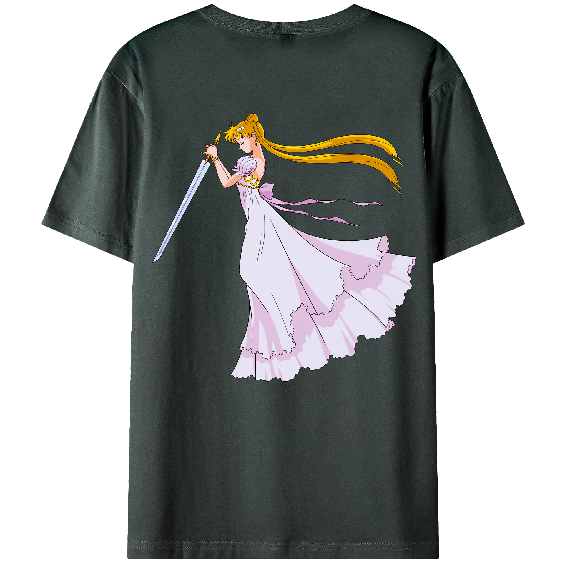（画像用） 美少女戦士セーラームーン 愛野 美奈子 あいの みなこ Sailor Moon Aino Minako 綿100％ メンズ半袖Tシャツ（バックプリント） 通気性